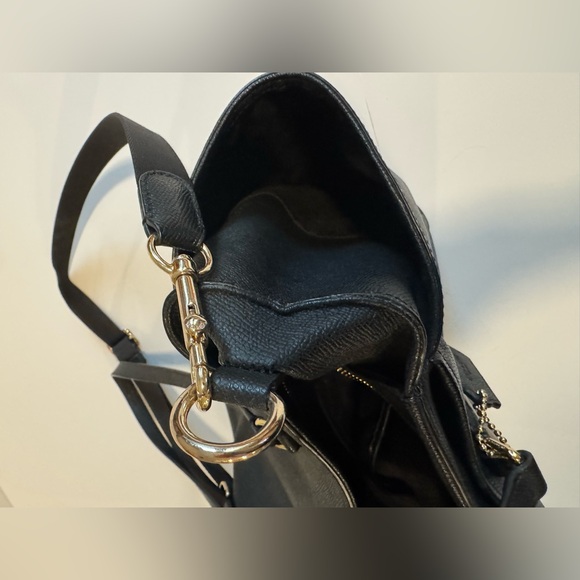 Coach BLACK Pebbled Leather Tote Bag - Picture 7 of 12